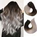 Clip On DeLuxe Drept Black Collection Ombre #1B Silver