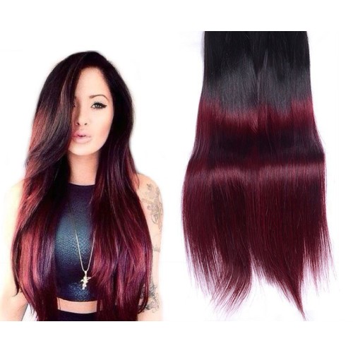 Clip On DeLuxe Ondulat Black Collection Ombre #1B Burgundy