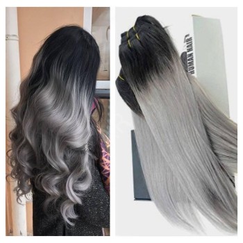 Clip-On Diamond Ombre #1B Grey