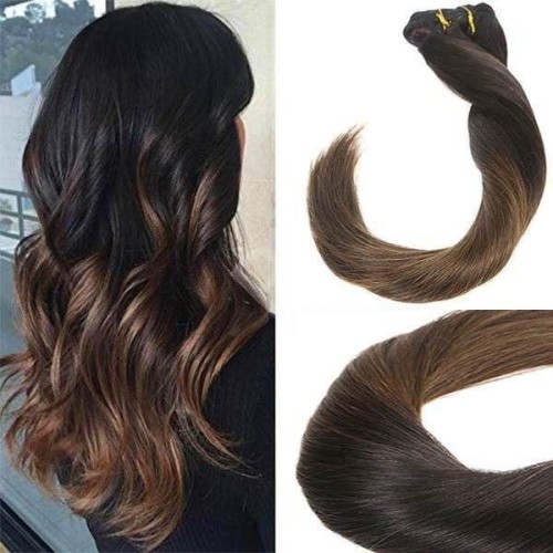 Clip On Premium Drept Black Collection Ombre #1B Cu #7