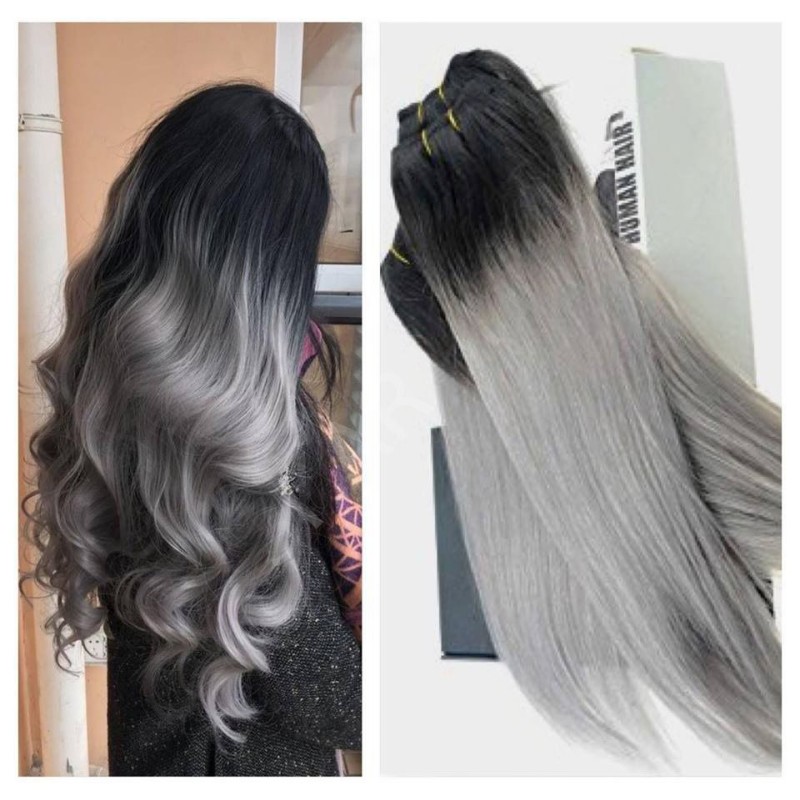 Clip On Premium Drept Black Collection Ombre #1B Grey