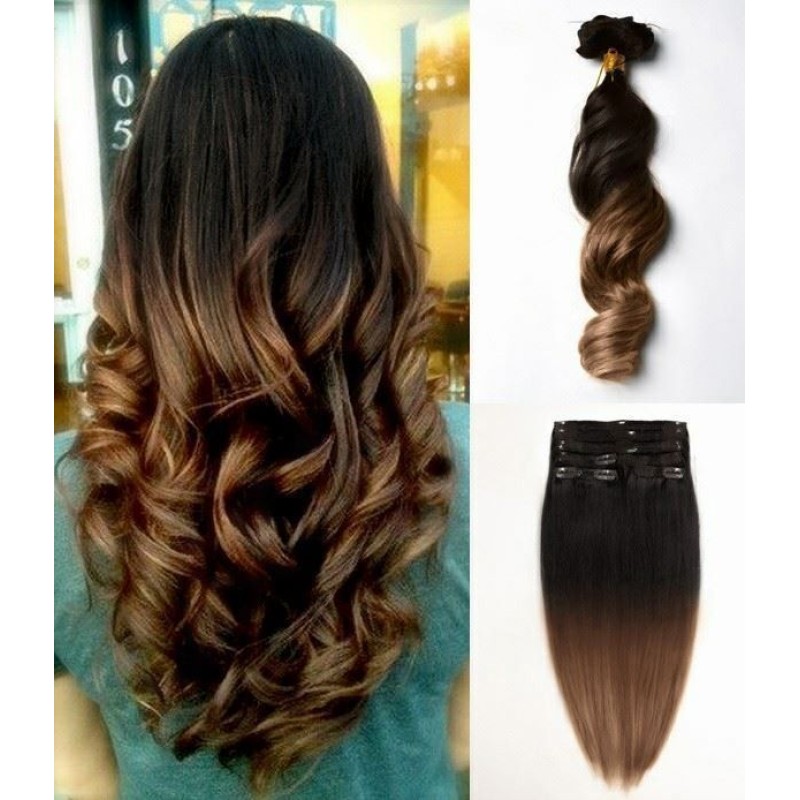 Clip On Premium Drept Black Collection Ombre #3 cu #8