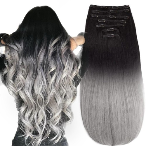 Clip-on Russian Ombre #1B/grey