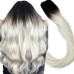 Clip-on Russian Ombre #1B/White