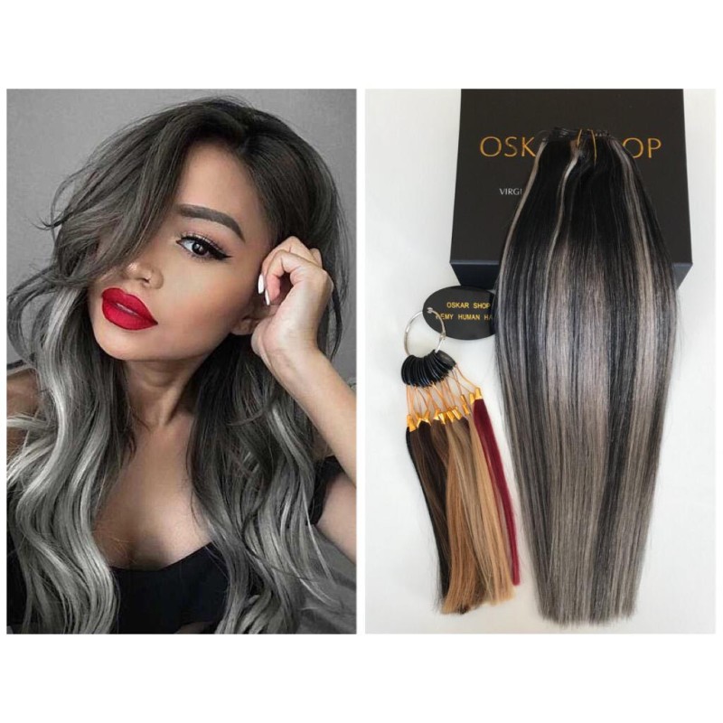 Extensii Clip-On DeLuxe Balayage #1B Grey