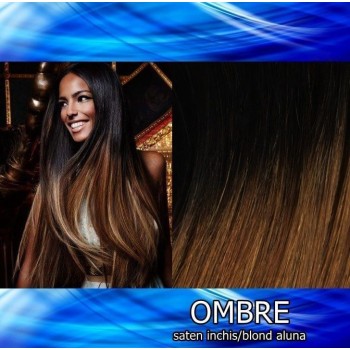 Mese de Volum cu Cordeluta DeLuxe Ombre Saten Inchis / Blond Aluna