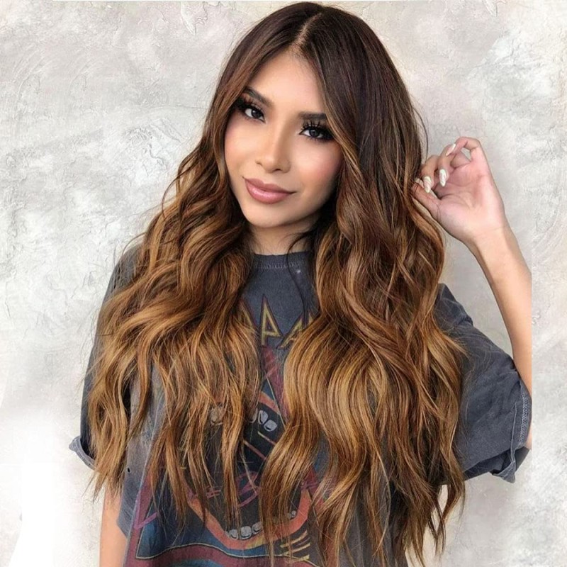 Peruca din par natural Ombre Saten Inchis/ Blond Aluna