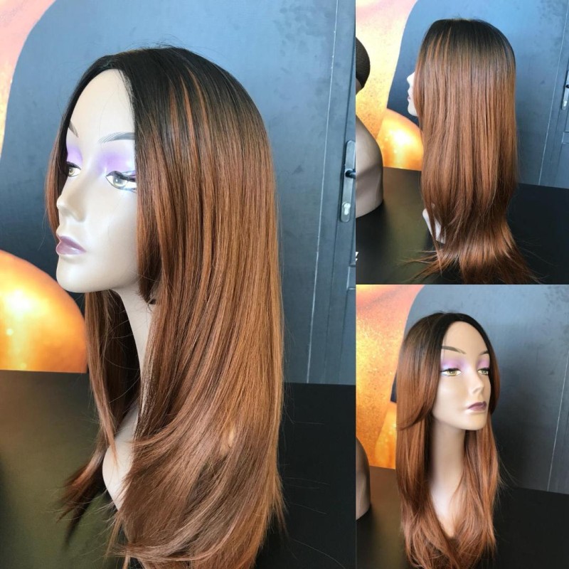 Peruca ombre saten inchis/caramel