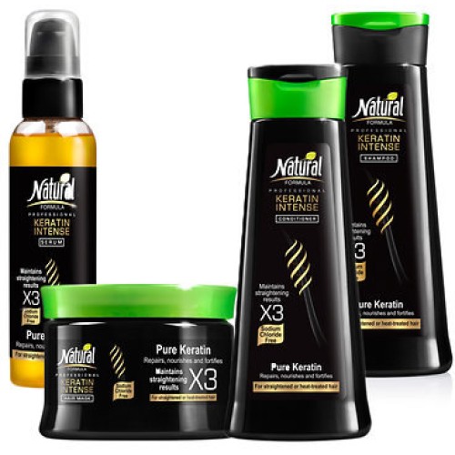 Set Natural Formula Keratin Intense: Sampon, Balsam, Masca...